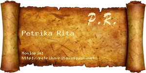 Petrika Rita névjegykártya
