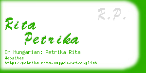rita petrika business card